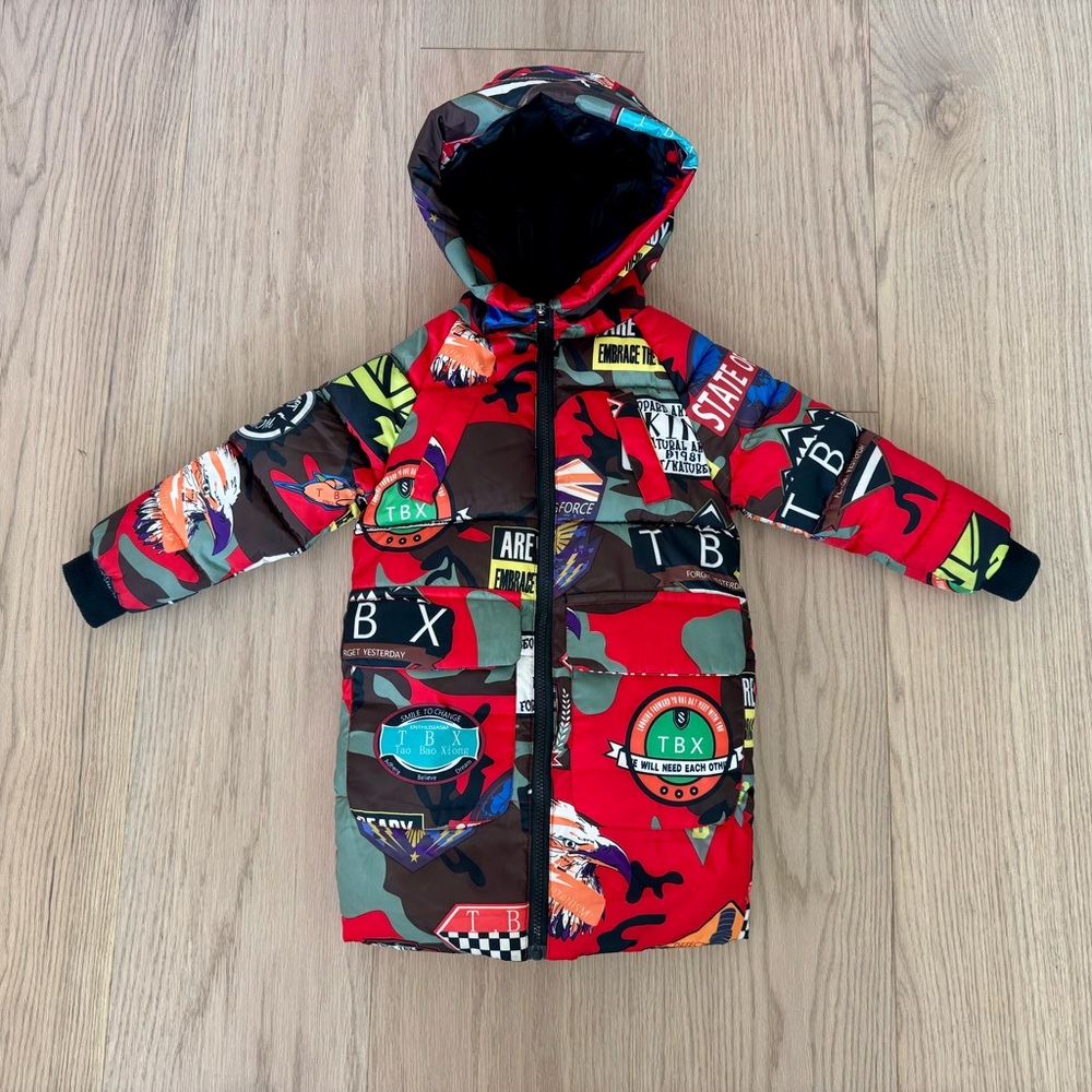 Warm Puffer Coat + Hand-Knitted Winter Set – Size 3T – Excellent Condition!